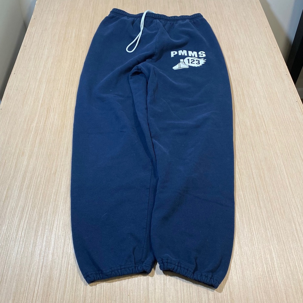 Gildan Heavyweight PMMS 123 Graphic Sweatpants Mens XL Navy Blue Joggers